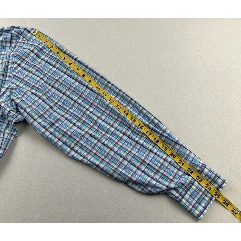 Polo Ralph Lauren Performance Shirt 1XB Blue Green Red White Check Long Sleeve‎